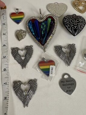 Heart Pendants Mixed Lot - 15 Pieces